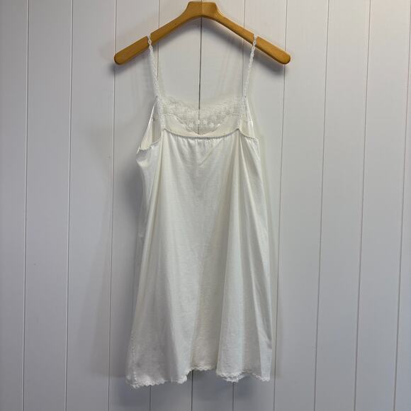 HANRO Of Switzerland Dainty Feminine Cotton Sleep Dress Size M Clean Lines Soft - Picture 2 of 7